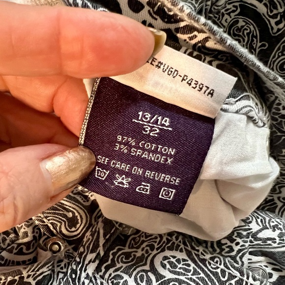 Vigold Skinny Jeans Style V60 Paisley Pants Stretch Feminine Goth Size 13/14 32 - Picture 4 of 13